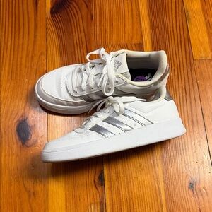 Adidas White and Silver Casual Shoes